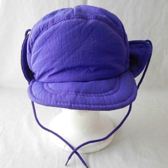 Vintage SKYR Performance Ski Hat Purple Pink Winter Nylon Baseball Puffy Cap - Picture 1 of 16